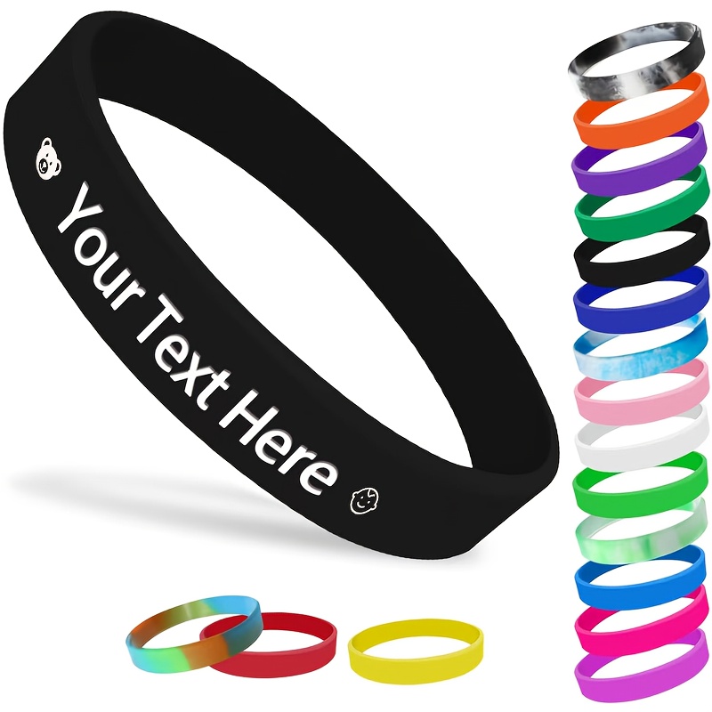 73pcs 'Custom' Silicone Wristbands Featuring Bear Design